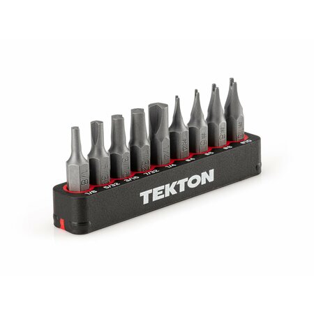 TEKTON 1/4 Inch Clutch and Spanner Security Bit Set with Rail, 9-Piece (1/8-1/4 in., #4-#10) DZZ93002